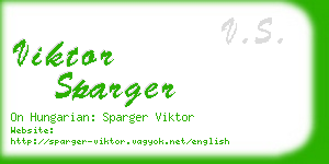 viktor sparger business card